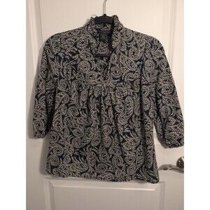 Banana Republic Black White Frilly Dress Shirt - Size S